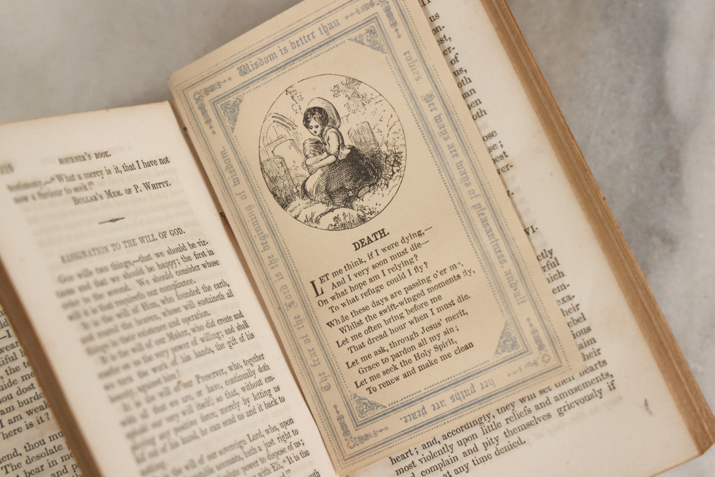 Lot 007 - "The Mourner's Book" Antique Miniature Devotional Book On Death And Mourning, Undated