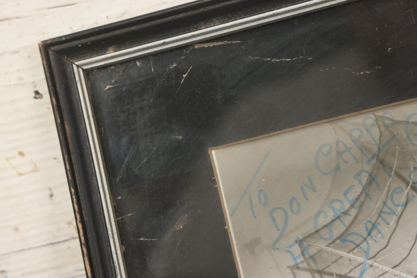 Lot 011 - Vintage Glossy Promotional Photograph Of Dancer In Risque Spider Costume, "Interpretation Of A Black Widow Spider," Photo By Murray Korman, New York City, Inscribed 1948 To Don Cappo, Possibly Depicting Dancer Lee Val, Framed, 11-3/4" x 13-3/4"