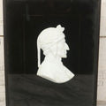 Lot 014 - Antique Shadowbox With Marble Bust In Profile Of Dante Alighieri, Black Velvet Backing, Frederick Keppel & Co., New York City, Marked No. D 355, 11" x 13-5/8"