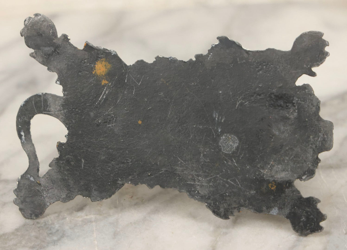 Lot 017 - Antique Cold-Painted Metal Paperweight Figurine Of Violin-Playing Monkey On Taxidermy Tiger Rug, Likely Austrian Or German