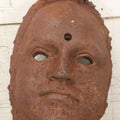Lot 019 - Antique Cast Iron Face Mask Or Architectural Element With Hook, 15" H