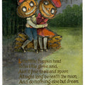 Lot 023 - Antique Embossed Glitter Halloween Postcard Depicting Jack-O-Lantern Couple Seated On Log Beneath Moon, “Little Willie Pumpkin Head,” Taylor Art Co., Copyright 1908, Written On Verso