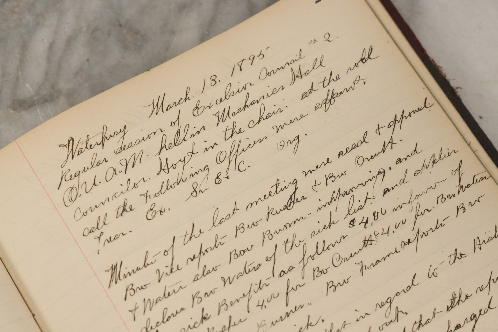 Lot 035 - Antique Grouping Of Archival Materials From The Order Of United American Mechanics O.U.A.M., Excelsior Council No. 2, Waterbury, Connecticut, Including Three Meeting Minute Books, 1876–1909, And Loose Ephemera