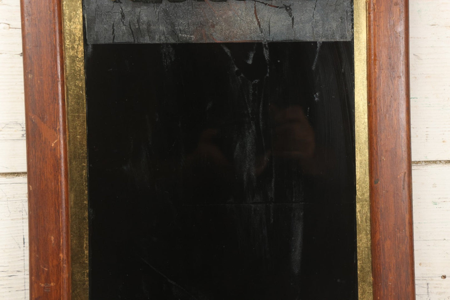 Lot 038 - Antique Reverse-Painted Glass Sign Panel Reading "Medicines." With Black Display Field And Gold Leaf Border, Possibly For Apothecary Or Doctor's Office, Framed, 14-1/4" x 19-1/4"