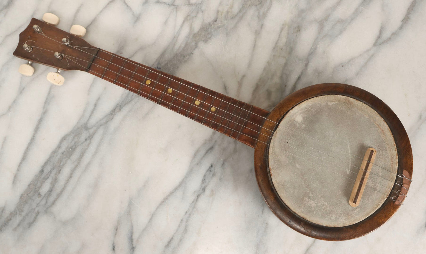 Lot 048 - Vintage Wooden Banjo-Ukulele (Banjo-Lele) With Partial Restoration And Updated Hardware, 21" L