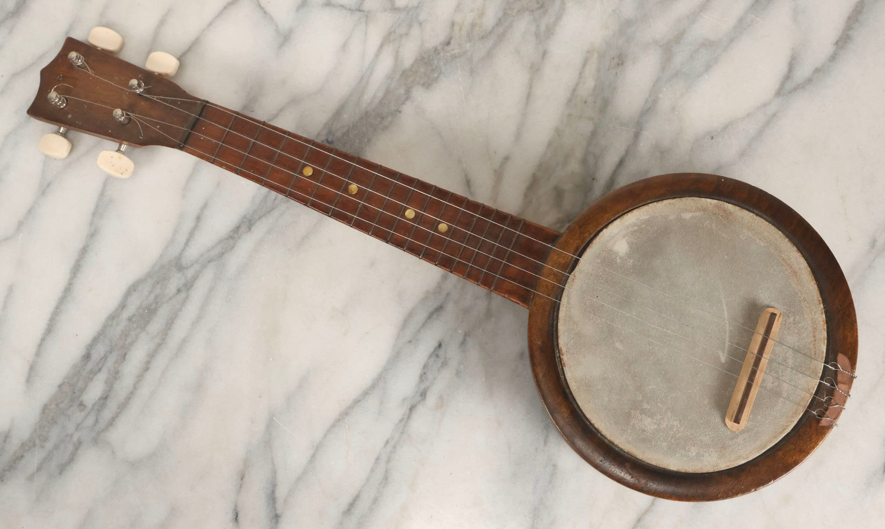 Lot 048 - Vintage Wooden Banjo-Ukulele (Banjo-Lele) With Partial Restoration And Updated Hardware, 21" L
