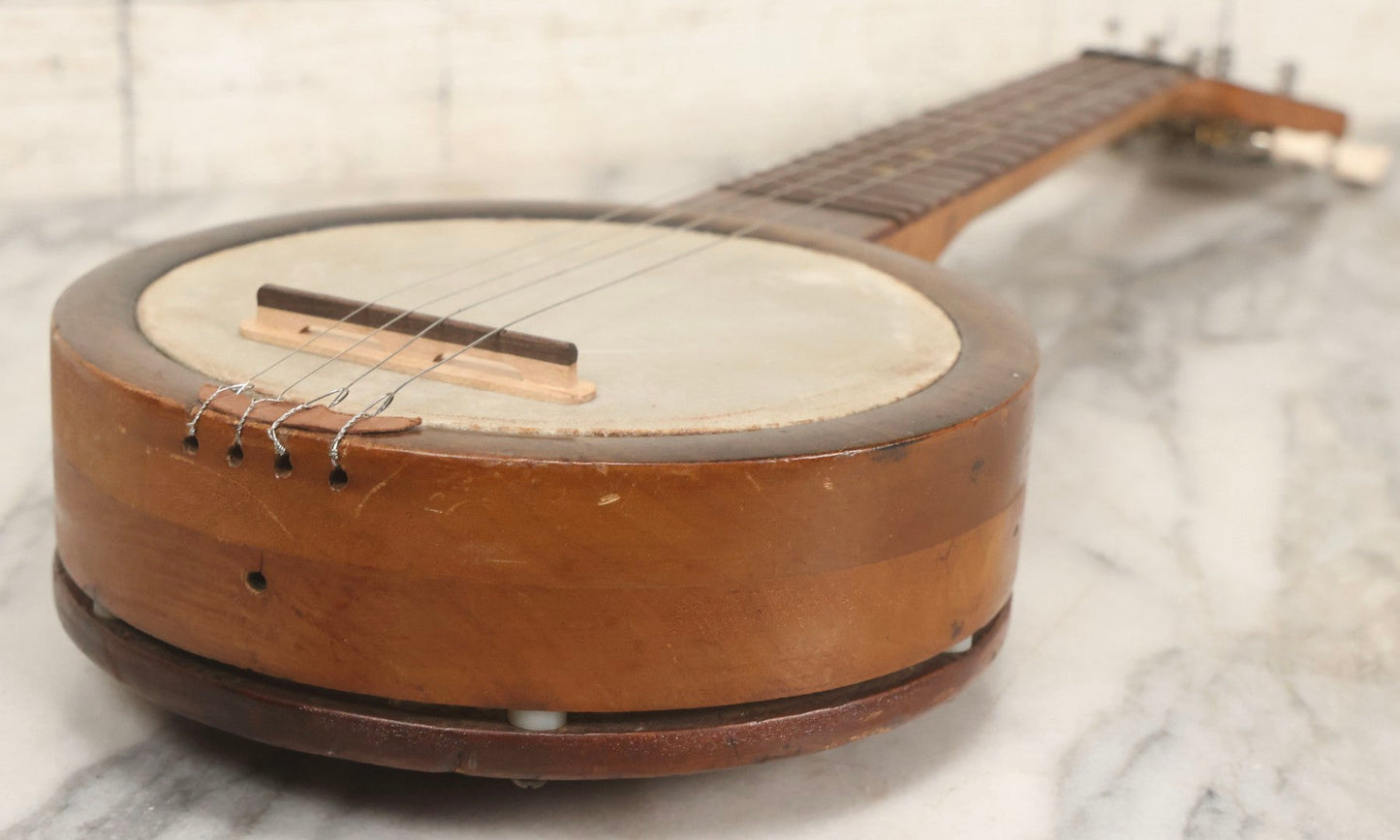 Lot 048 - Vintage Wooden Banjo-Ukulele (Banjo-Lele) With Partial Restoration And Updated Hardware, 21" L