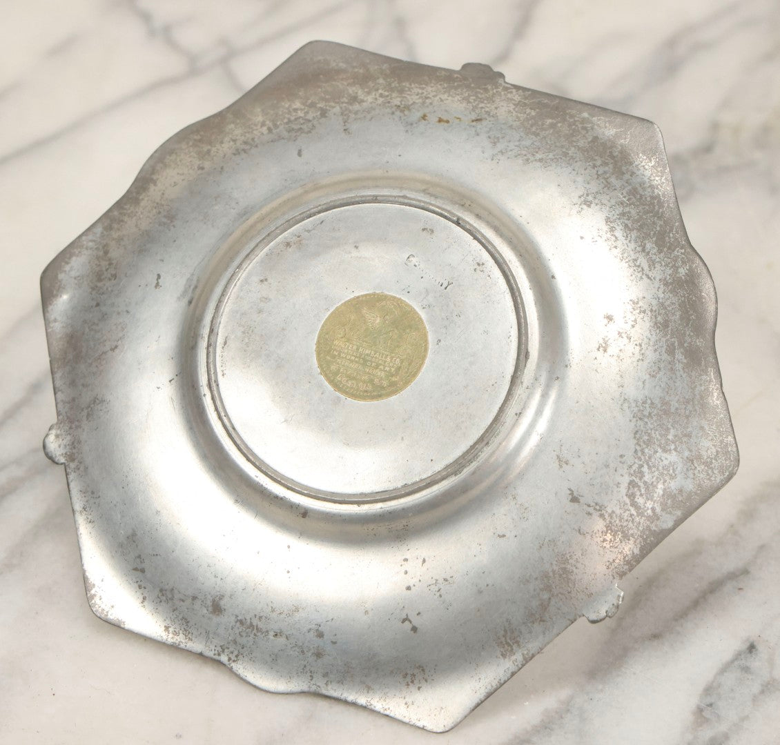 Lot 053 - Antique German Pewter Art Nouveau Inkwell With Dried Poppy Flower Motif, Stamped Germany, With Walter Kimball & Co. Boston Label, Circa Early 20th Century