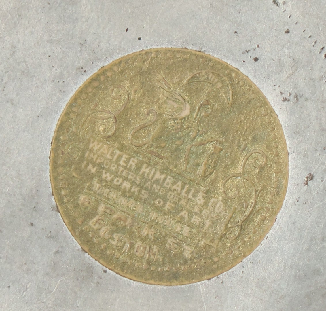 Lot 053 - Antique German Pewter Art Nouveau Inkwell With Dried Poppy Flower Motif, Stamped Germany, With Walter Kimball & Co. Boston Label, Circa Early 20th Century