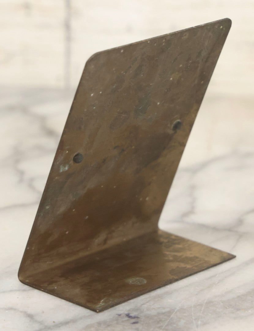 Lot 062 - Vintage Brass Advertising Calendar Holder For Boston Woven Hose & Rubber Company With Bulldog Logo Trademark