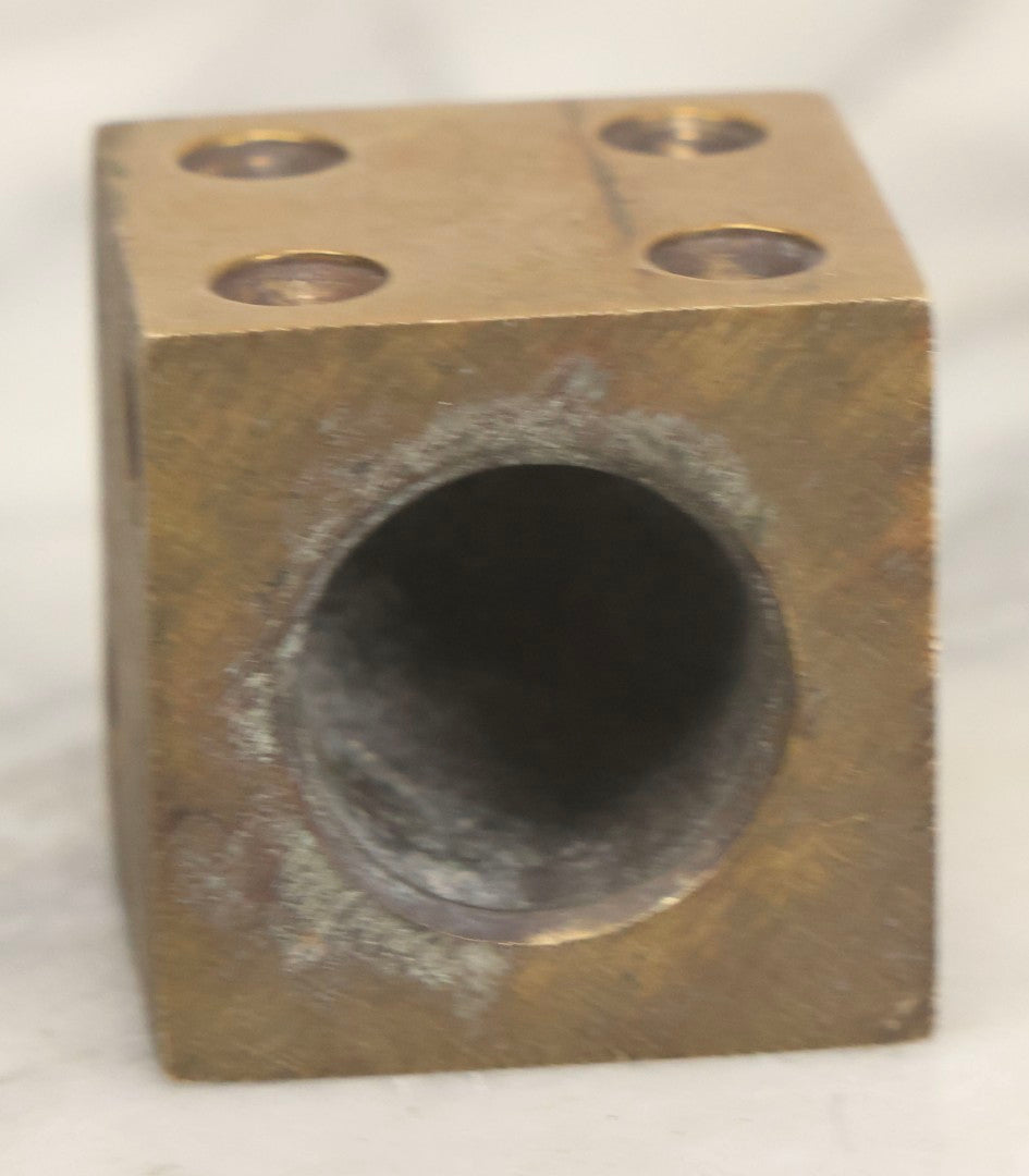 Lot 069 - Vintage Machined Brass Dice Cigar Snuffer