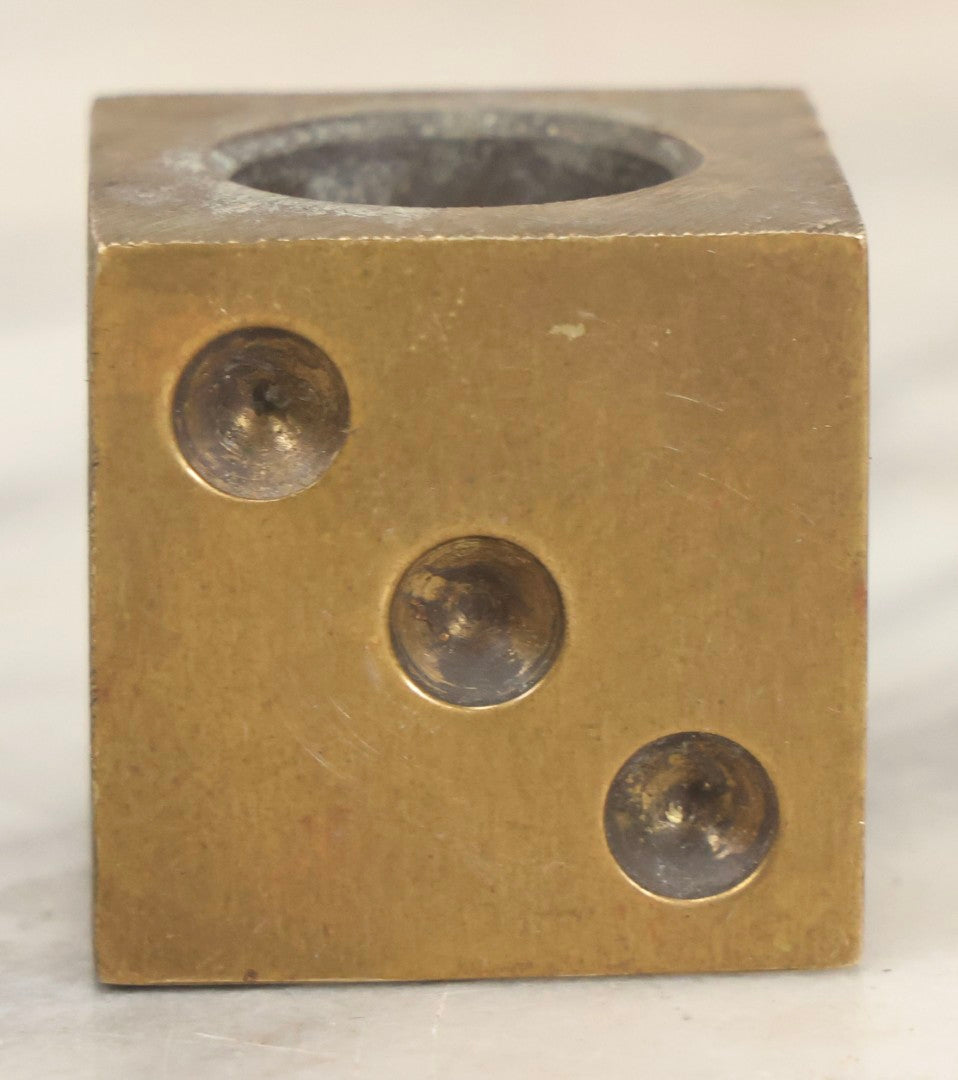 Lot 069 - Vintage Machined Brass Dice Cigar Snuffer