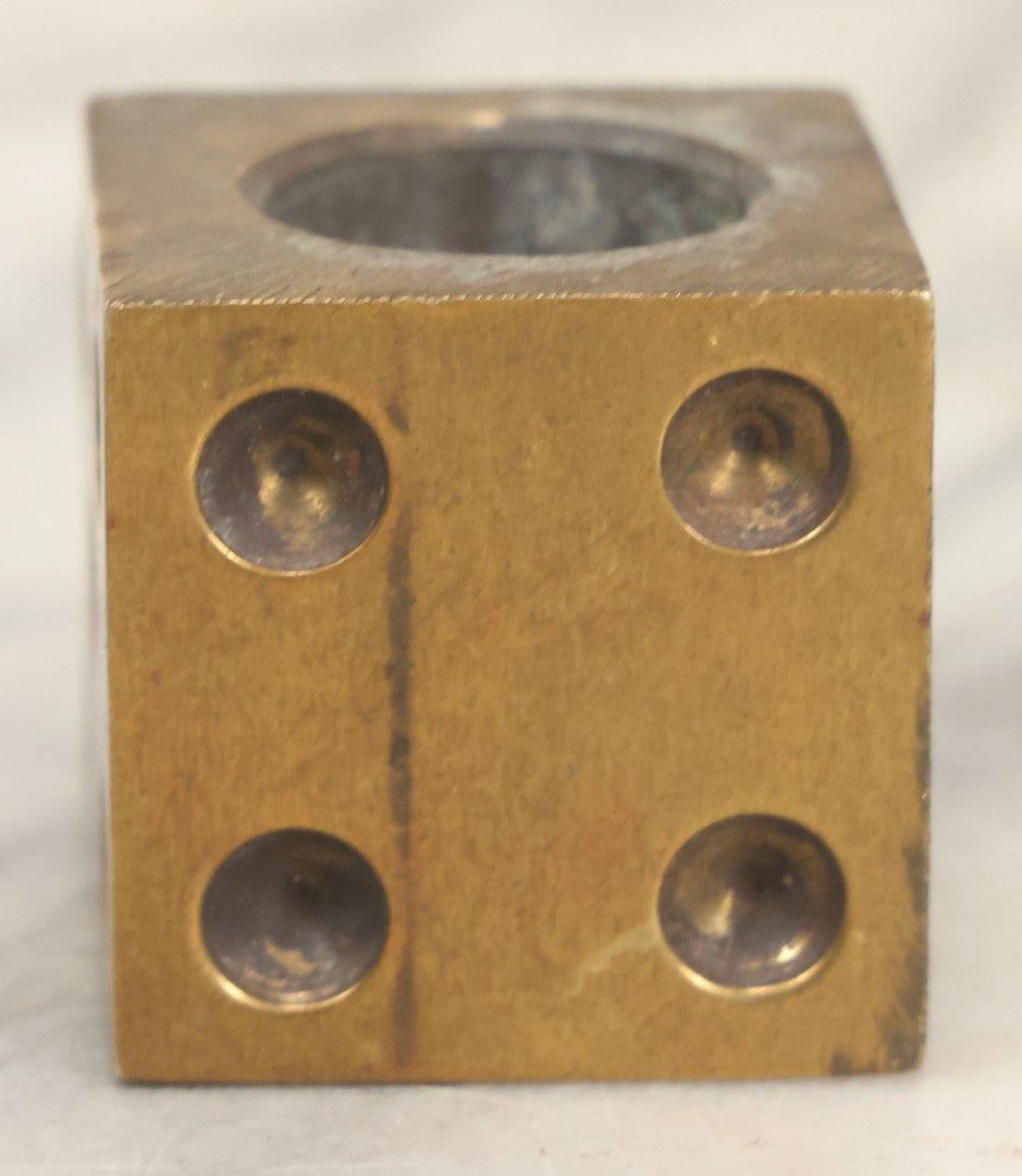 Lot 069 - Vintage Machined Brass Dice Cigar Snuffer