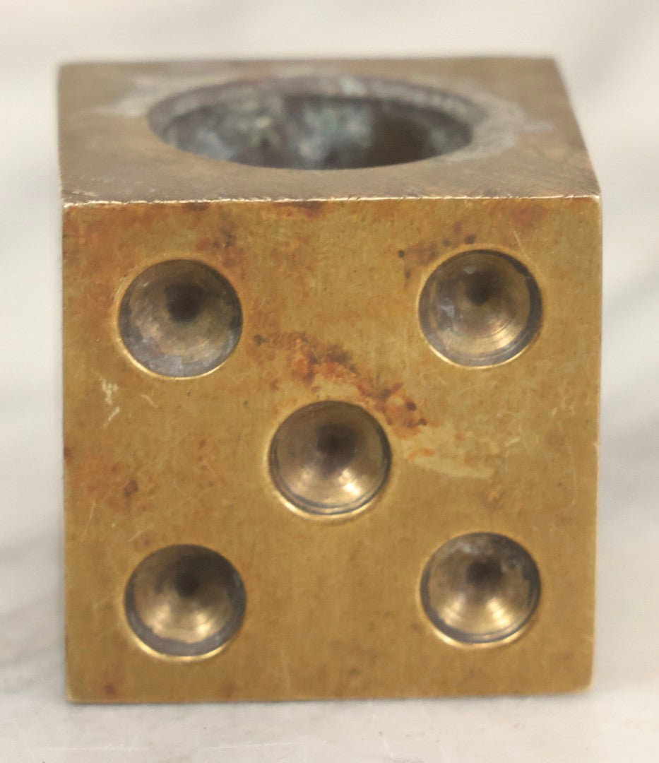 Lot 069 - Vintage Machined Brass Dice Cigar Snuffer