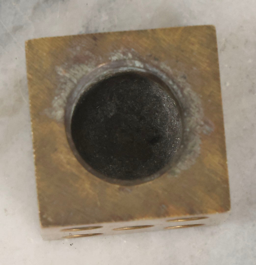 Lot 069 - Vintage Machined Brass Dice Cigar Snuffer