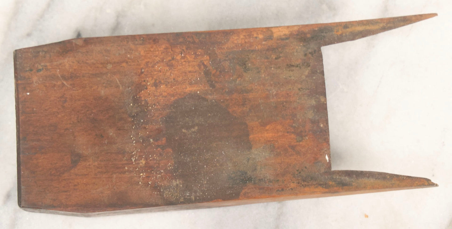 Lot 074 - Antique Handmade Coffin-Shaped Wood Plane With Engraved Pentagram Logo, Dated 1883, Marked U.A.C., Manufactured By A. Cumings, Boston, With Blade Present, 9-1/2" L
