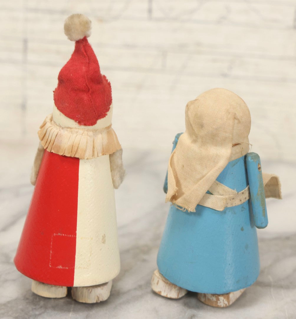 Lot 102 - Pair Of Vintage Walking Push Toys (Ramp Walkers), Clown And Woman Figures, Made In USA.