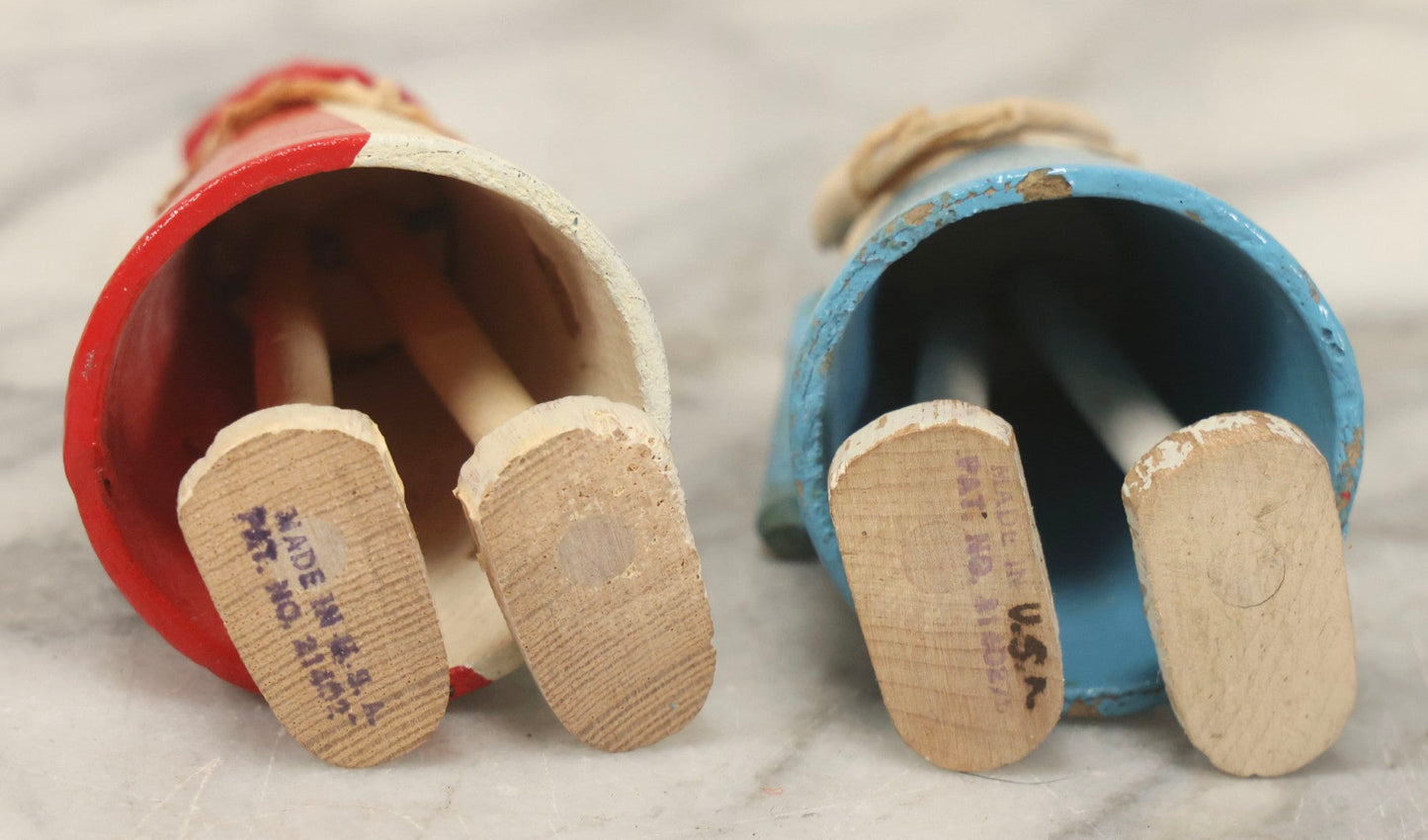 Lot 102 - Pair Of Vintage Walking Push Toys (Ramp Walkers), Clown And Woman Figures, Made In USA.