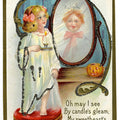 Lot 134 - Antique Embossed Glitter Halloween Postcard “Halloween Joys” Depicting Girl With Candle Before Mirror, “Ralph” Written In Reflection, Series 226A, Not Postmarked, Addressed To Cleveland, Ohio