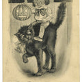 Lot 135 - Antique Black-And-White Halloween Postcard “Strange Things You Will See On Halloween” Depicting Child Riding Black Cat With Jack-O-Lantern, C.G. & B., Gartner & Bender Publishers., Chicago, Postmarked Connecticut, 1915, Written On Verso