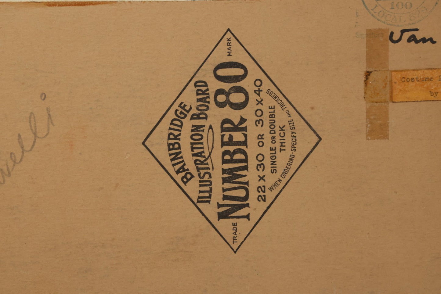 Lot 150 - Vintage Hand-Painted Theatrical Set Design For “Mandragola” By Niccolò Machiavelli, Depicting A Stylized Medieval Street Scene, By Robert E. Van Rosen (1904–1966), Gouache On Bainbridge Illustration Board No. 80, 1928, 20" x 15"