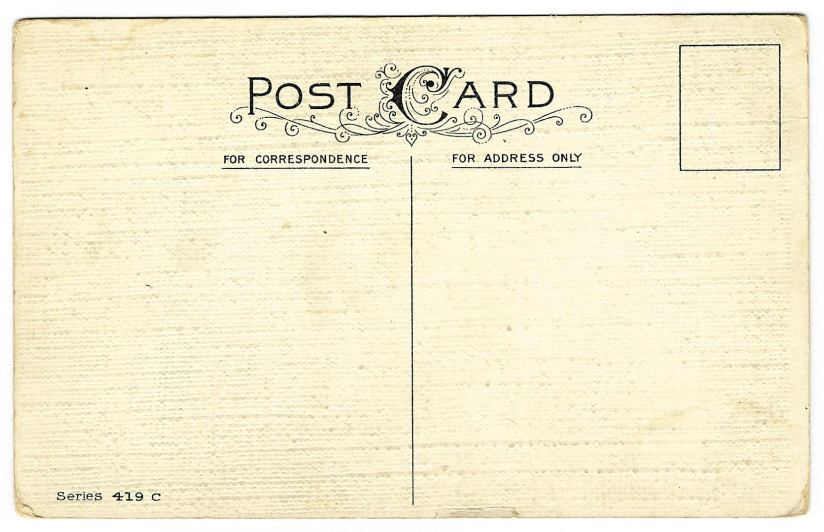 Lot 189 - Antique Linen-Textured Hallowe'en Postcard “Hallowe'en Greetings” Depicting Dancing Couple In Front Of Pumpkin, Witch And Black Cat Silhouettes On Dress, Signed M.P., Series 419 C, Not Postmarked, Unused