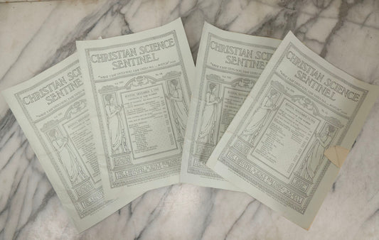 Lot 211 - Grouping Of Four Antique "Christian Science Sentinel" Magazines Vol. XIII Nos. 12–15, Copyright 1910 By Mary Baker Eddy, Christian Science Publishing Society, Boston, Massachusetts