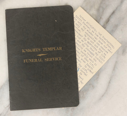 Lot 218 - Vintage 1931 “Knights Templar Funeral Service” Booklet Adopted By The Grand Encampment Of The United States Of America, Minneapolis, Minnesota