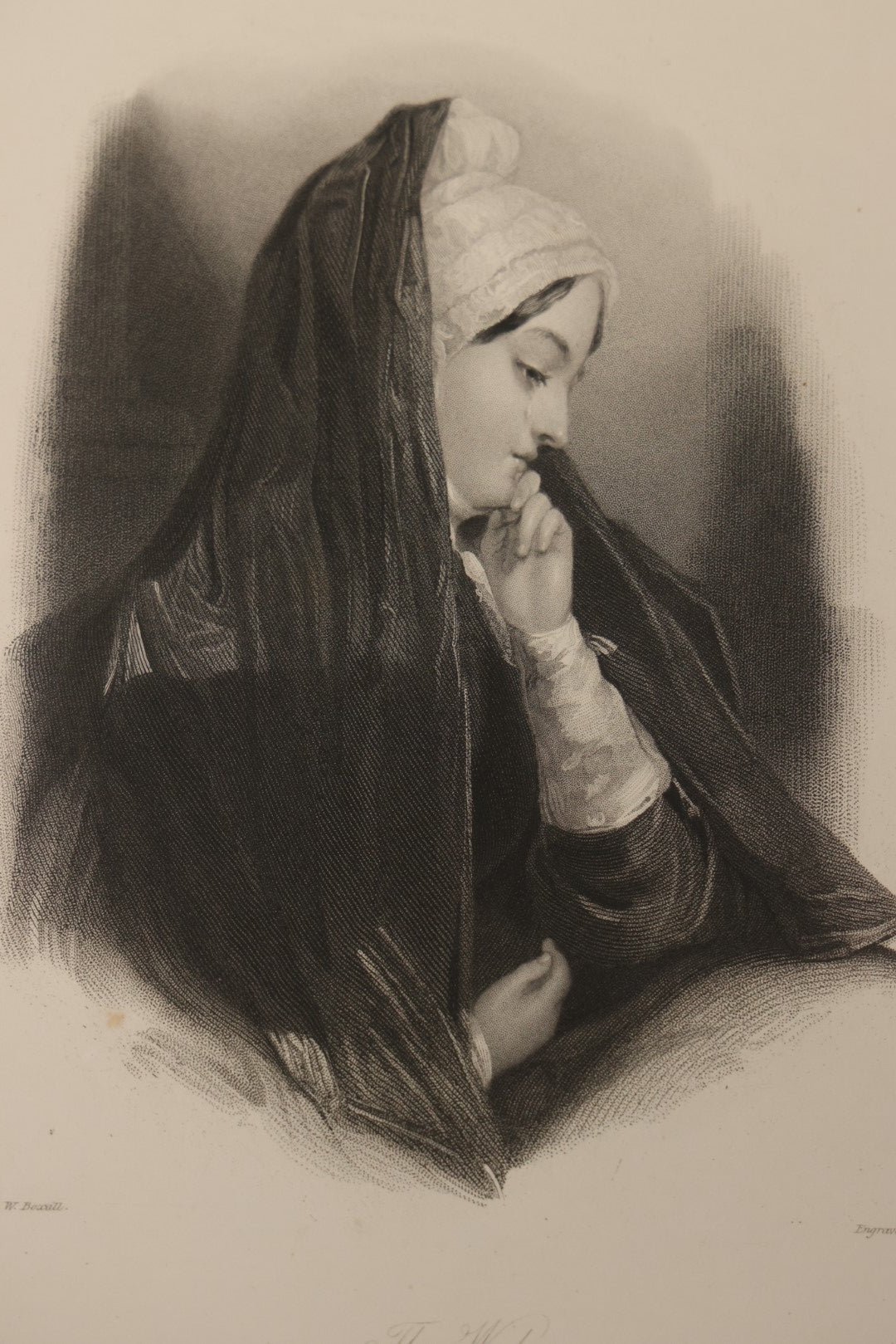 Lot 224 - Antique 1833 Engraving “The Widow,” Painted By W. Boxall, Engraved By H. Robinson, Published By C. Tilt, London, 1833, Unframed