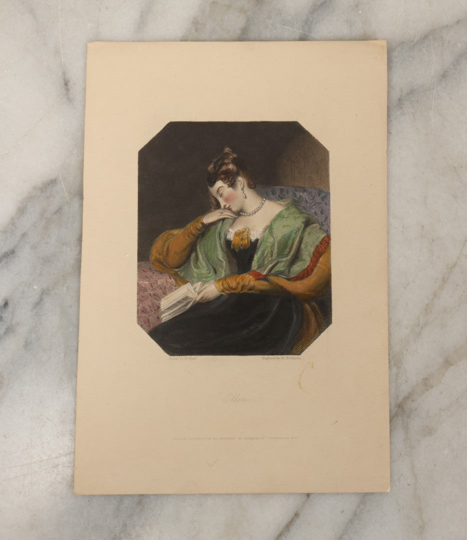 Lot 226 - Trio Of Antique Hand-Colored Engravings Published By Longman & Co., London, Including “Ellen” By H. Wyatt & H. Robinson, “Janthe” By J.W. Wright & H. Cooke, And “The Sisters” By J. Hayter & J. Thomson