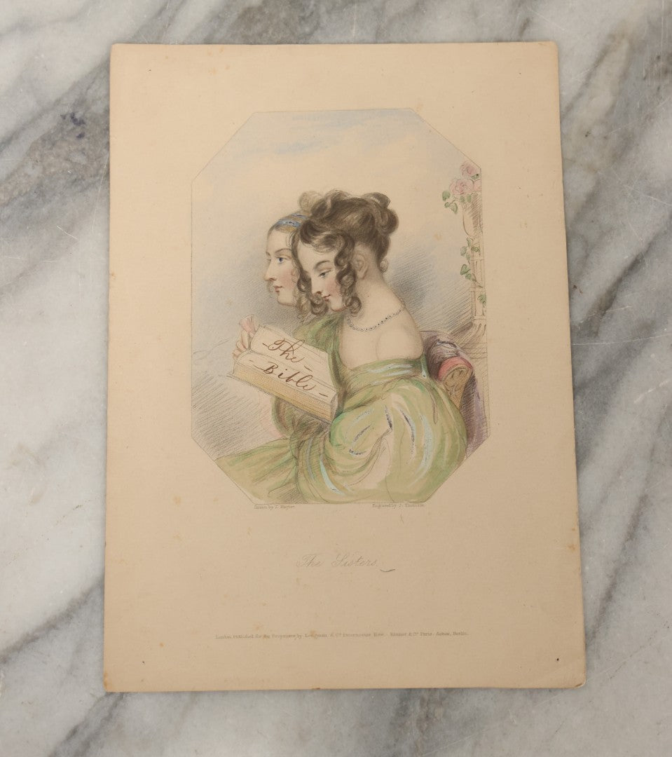 Lot 226 - Trio Of Antique Hand-Colored Engravings Published By Longman & Co., London, Including “Ellen” By H. Wyatt & H. Robinson, “Janthe” By J.W. Wright & H. Cooke, And “The Sisters” By J. Hayter & J. Thomson