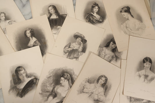 Lot 227 - Grouping Of Twenty-Five Early To Mid-19th Century English Engravings Of Women, Including “Genevieve,” “Lady Caroline Lamb,” “Eleanor,” “The Fair Patrician,” And “Alice Lee”