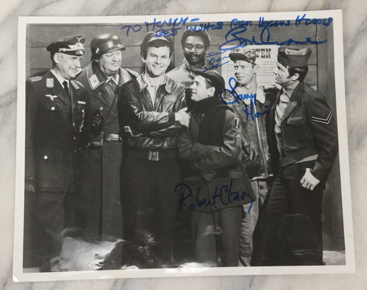 Lot 228 - Vintage 8" x 10" Glossy "Hogan's Heroes" Cast Promotional Photograph Signed By Bob Crane, Ivan Dixon, Robert Clary, And Larry Hovis