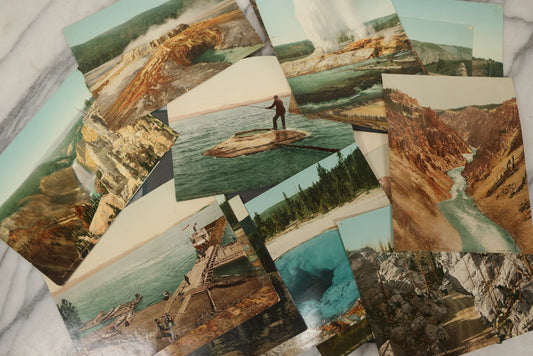 Lot 238 - Antique “Postal Cards” Scrapbook Album Containing Yellowstone Photographs, Postcards, And Ephemera Including Large-Format 1898–1902 Prints By Detroit Photographic Co., Ward's Postal Card Album, Boston, Massachusetts