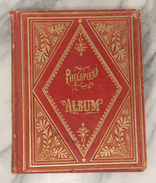 Lot 240 - "Philopoena Album" Antique Gilt-Embellished Friendship And Autograph Book Published By Leavitt & Allen, New York, Circa 1857, With Engraved Illustrations And Gilt Fore Edge
