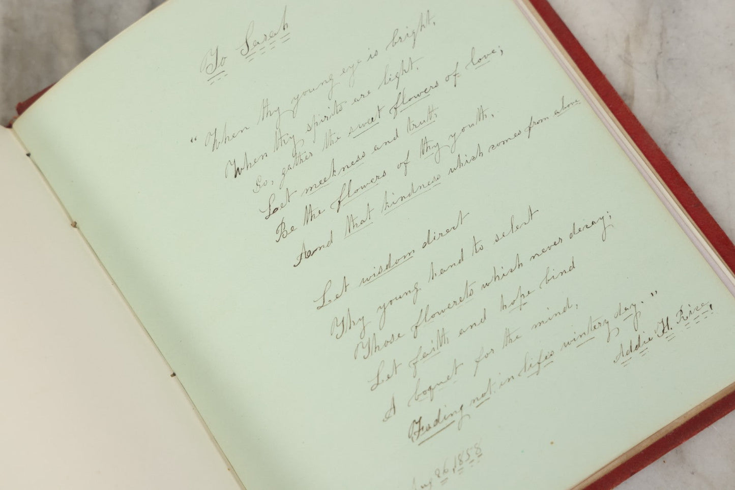 Lot 240 - "Philopoena Album" Antique Gilt-Embellished Friendship And Autograph Book Published By Leavitt & Allen, New York, Circa 1857, With Engraved Illustrations And Gilt Fore Edge