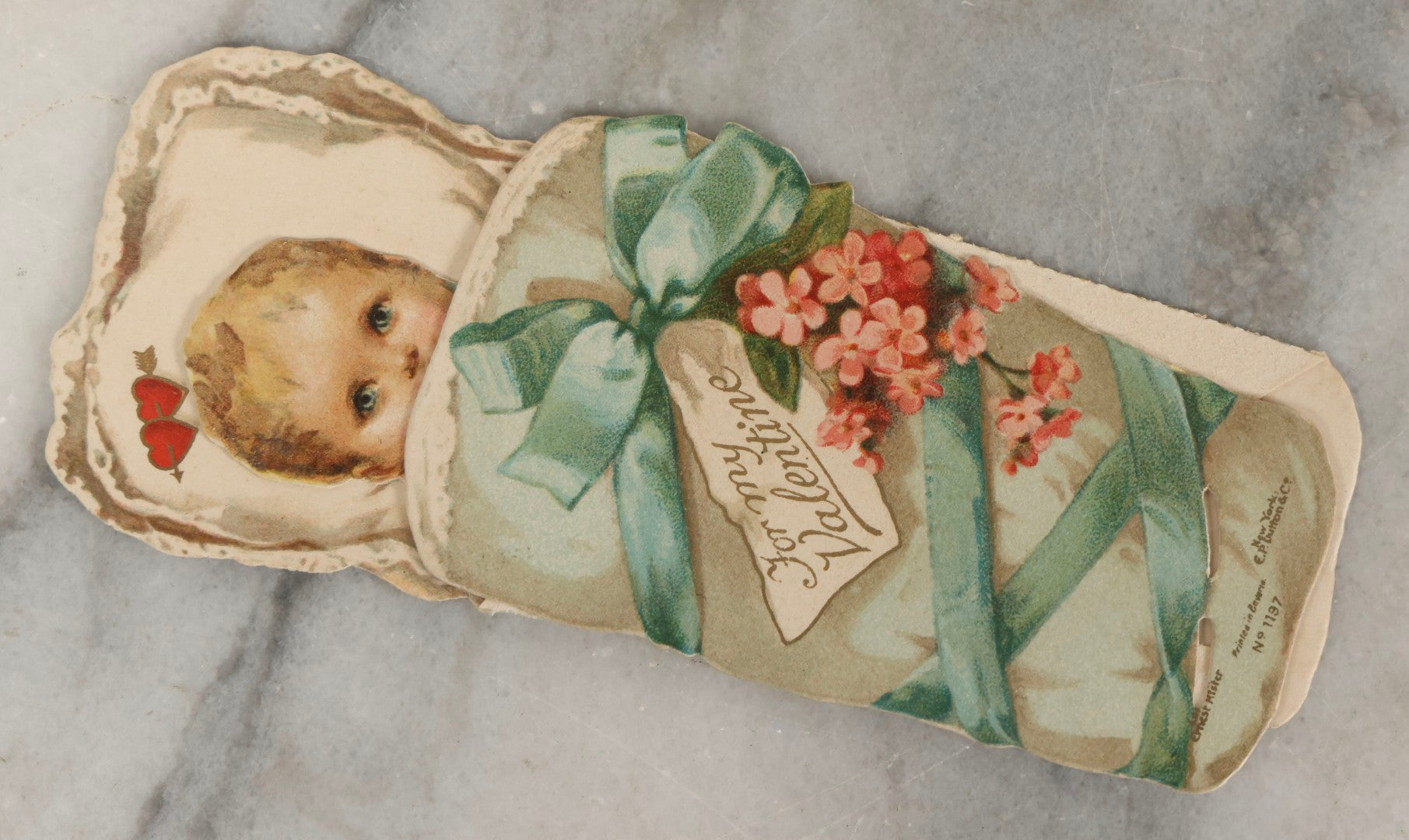 Lot 250 - Grouping Of Four Antique Valentine And Christmas Cards Including Mechanical And Booklet Formats, Ernest Nister And Castell Brothers Ltd., London And New York