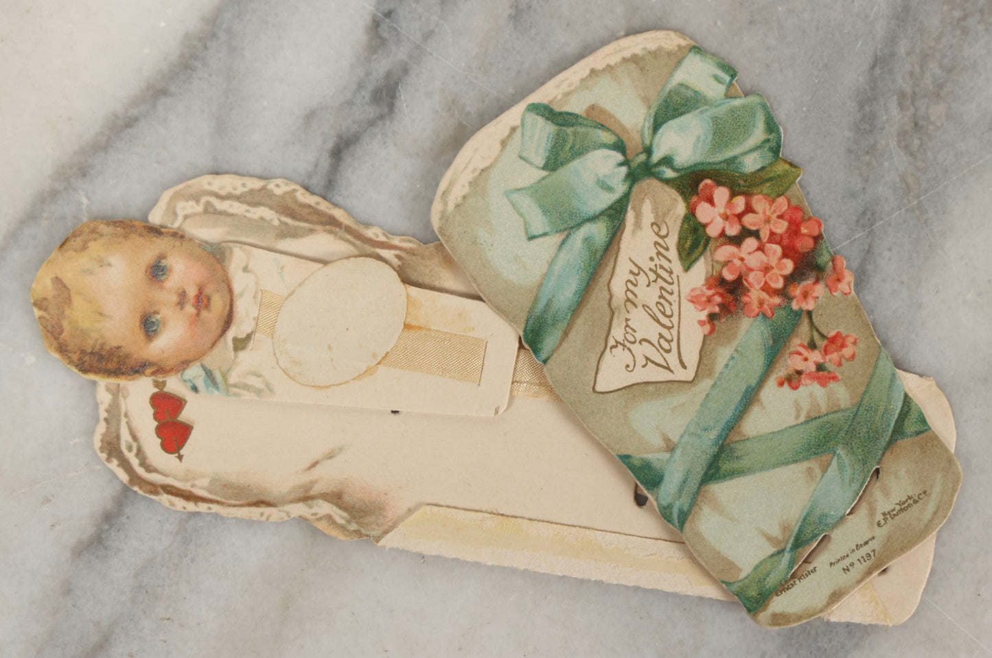 Lot 250 - Grouping Of Four Antique Valentine And Christmas Cards Including Mechanical And Booklet Formats, Ernest Nister And Castell Brothers Ltd., London And New York