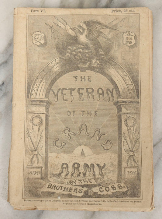 Lot 277 - "The Veteran Of The Grand Army" Part VI Antique Serialized Novel Installment By The Brothers Cobb, 1870, In Original Paper Cover