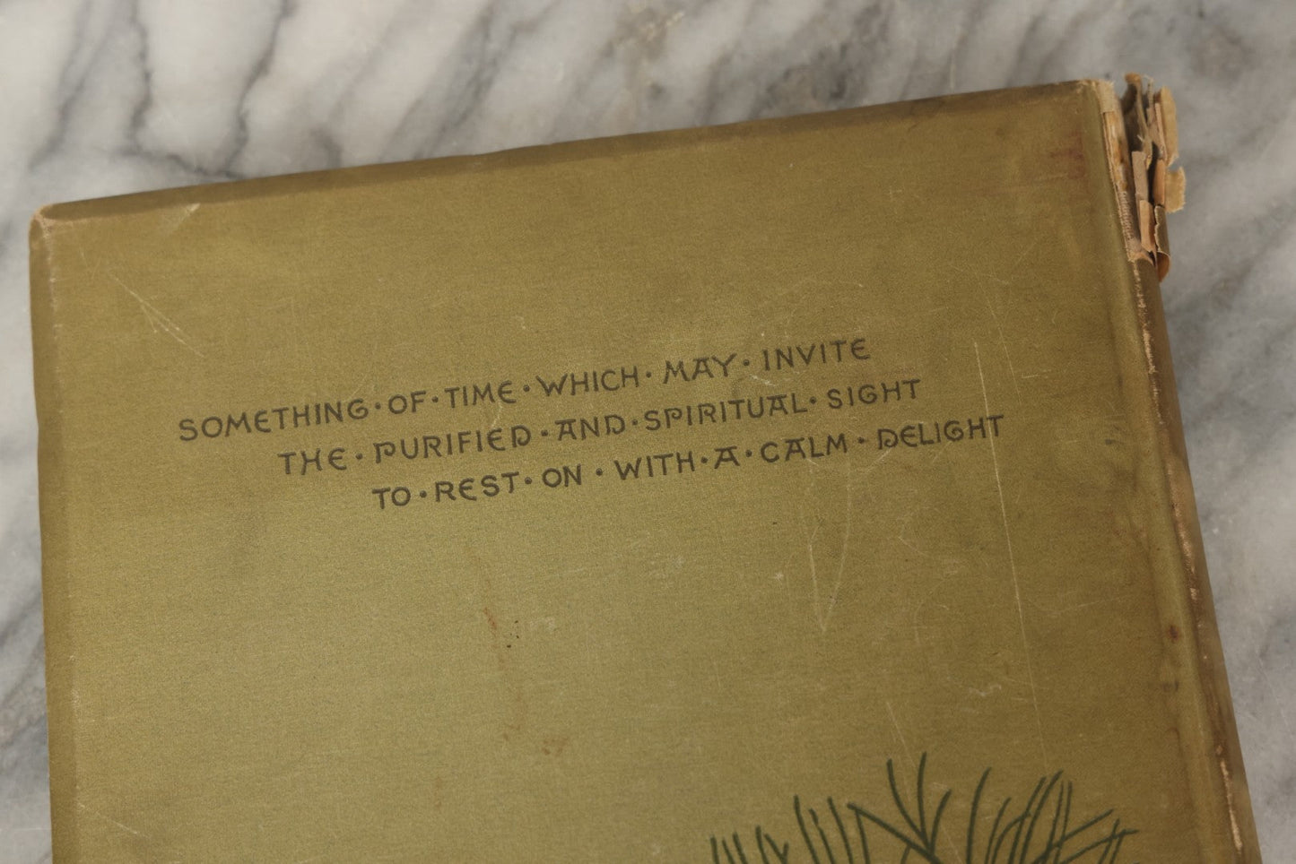 Lot 288 - "Poems Of Nature" Antique Large Format Illustrated Book By John Greenleaf Whittier, Illustrated By Elbridge Kingsley, Published By Houghton, Mifflin And Company, Boston, 1886, With Pine Cone And Pine Leaf Designs On Covers And Gilt Foredge