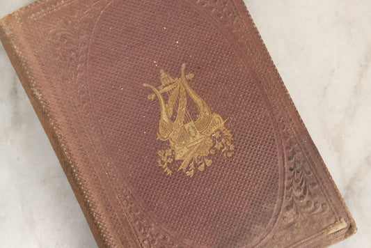 Lot 289 - "Harp Of The Willows" Antique Collected Poetry Book By Elvira, Published By Geo. C. Rand & Avery, Boston, 1861, With Gilt And Debossed Harp Design On Front Cover