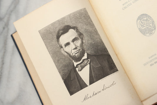 Lot 299 - "Abraham Lincoln, An Essay" Antique Biography Book By Carl Schurz, With Preface By Calvin Coolidge, Published By Houghton Mifflin Company, Boston And New York, 1920
