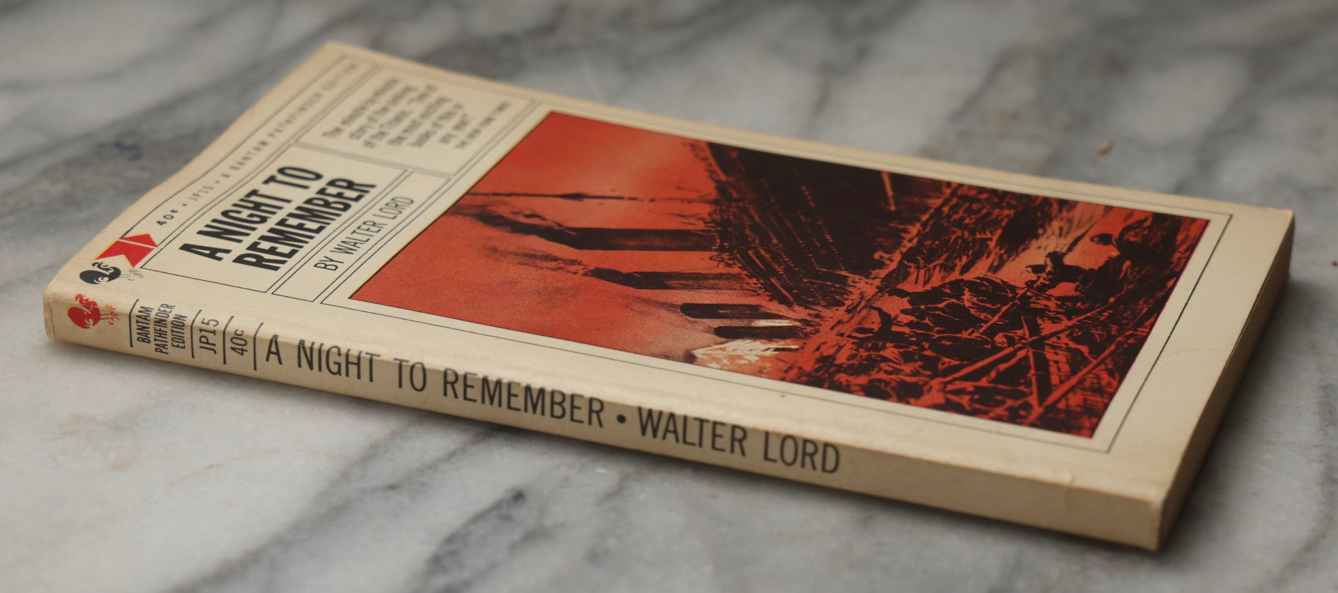 Lot 306 - "A Night To Remember" Vintage Bantam Pathfinder Paperback Edition By Walter Lord, Published By Bantam Books, New York, 1963, With Dramatic Red-Tinted Titanic Cover Illustration