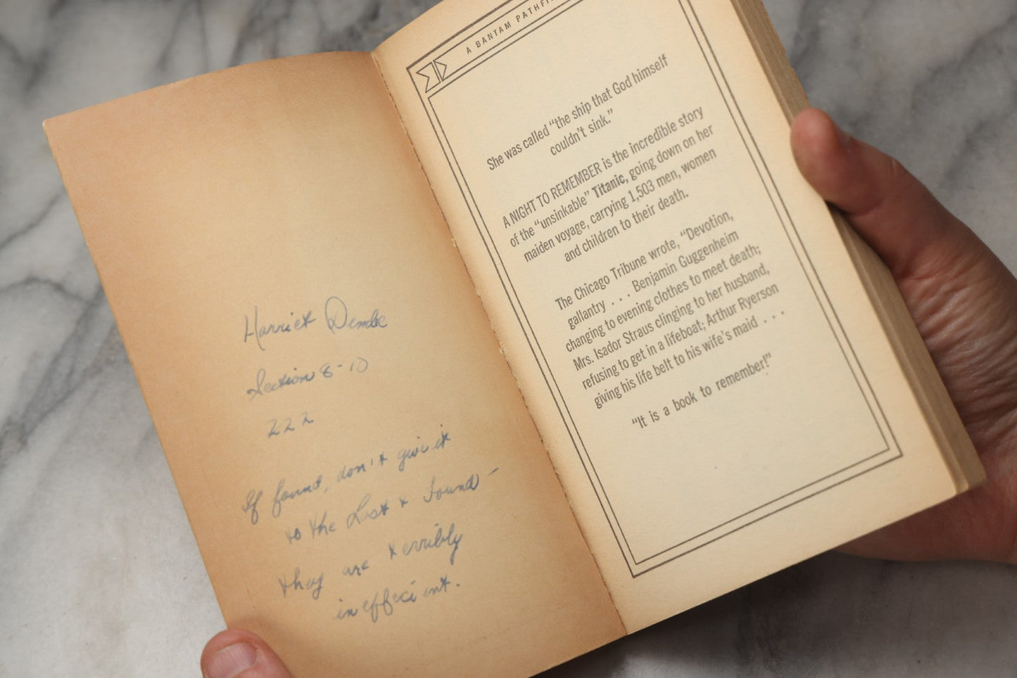 Lot 306 - "A Night To Remember" Vintage Bantam Pathfinder Paperback Edition By Walter Lord, Published By Bantam Books, New York, 1963, With Dramatic Red-Tinted Titanic Cover Illustration