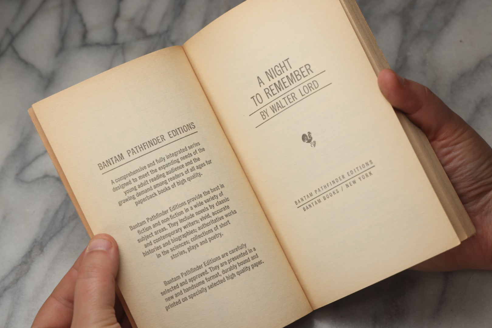 Lot 306 - "A Night To Remember" Vintage Bantam Pathfinder Paperback Edition By Walter Lord, Published By Bantam Books, New York, 1963, With Dramatic Red-Tinted Titanic Cover Illustration