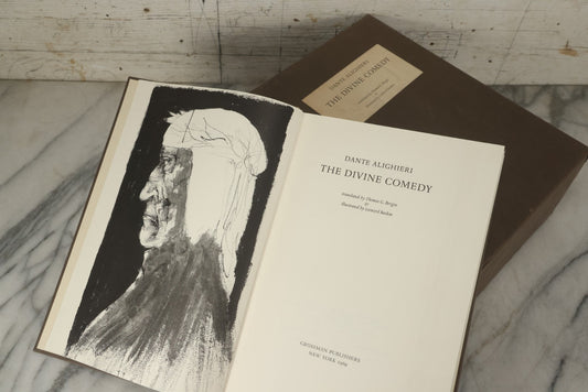 Lot 313 - "The Divine Comedy" Vintage Three-Volume Illustrated Box Set By Dante Alighieri, Translated By Thomas G. Bergin And Illustrated By Leonard Baskin, Published By Grossman Publishers, New York, 1969