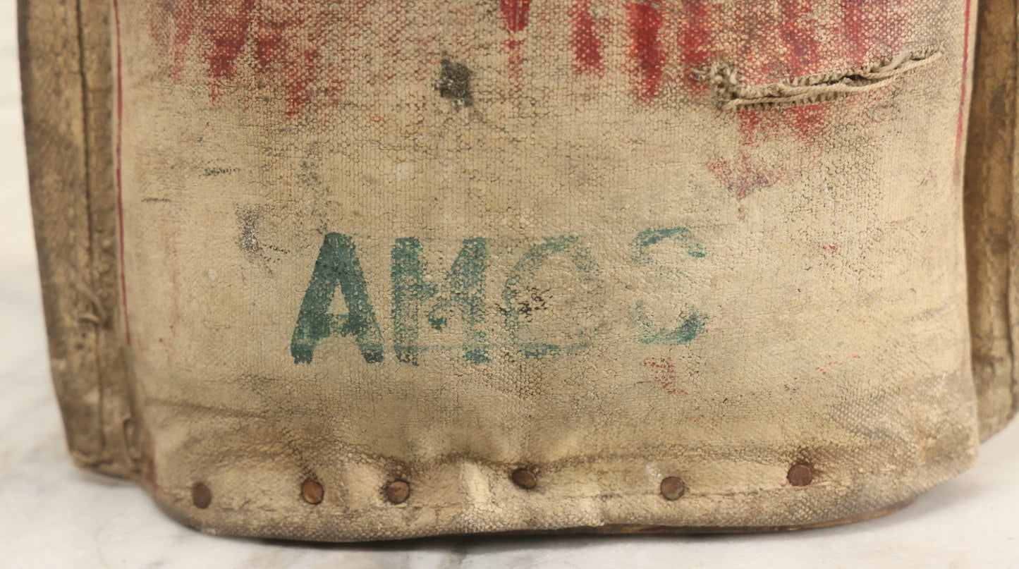 Lot 002 - Antique Oversized 20" Height Hand Painted Canvas Carnival Knock-Down Cat In Suit With Horsehair Stuffing, Signed "Amos," Note Tears