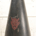 Lot 003 - Vintage School Sports Cheerleading Bullhorn With Red Stenciled Devil Mascot And Black Finish