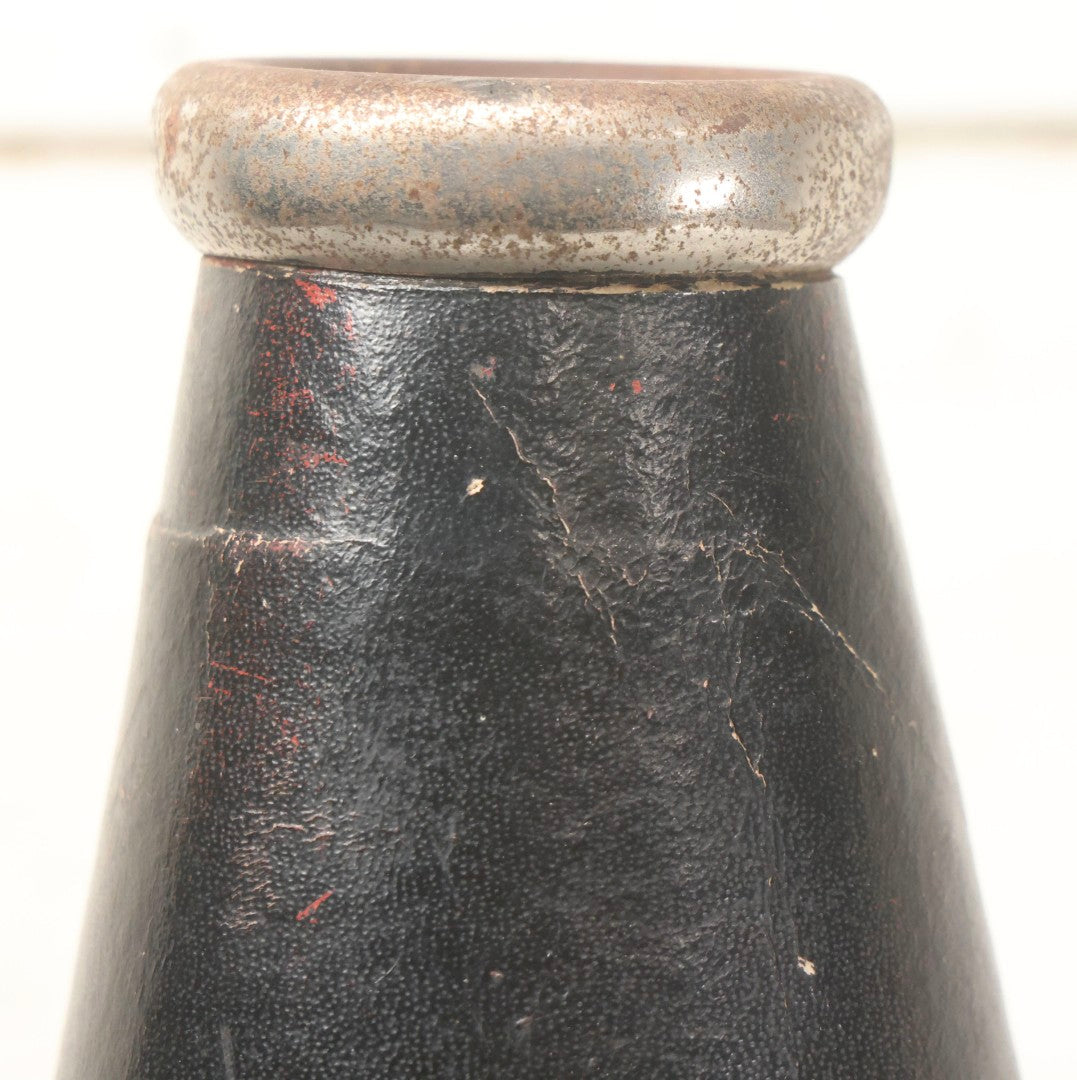 Lot 003 - Vintage School Sports Cheerleading Bullhorn With Red Stenciled Devil Mascot And Black Finish