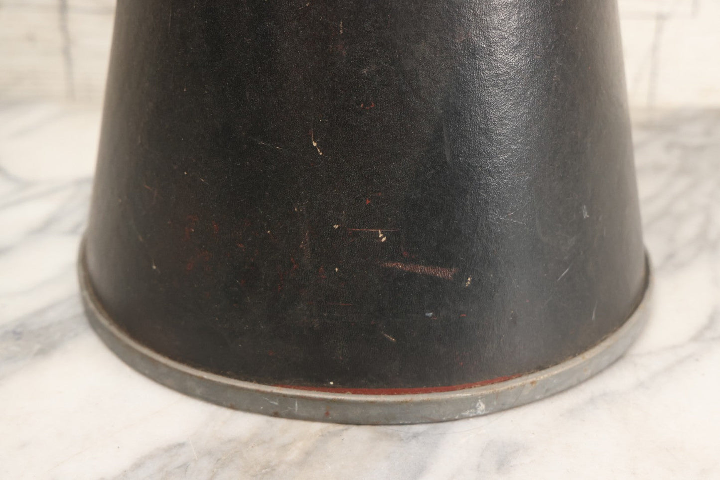 Lot 003 - Vintage School Sports Cheerleading Bullhorn With Red Stenciled Devil Mascot And Black Finish